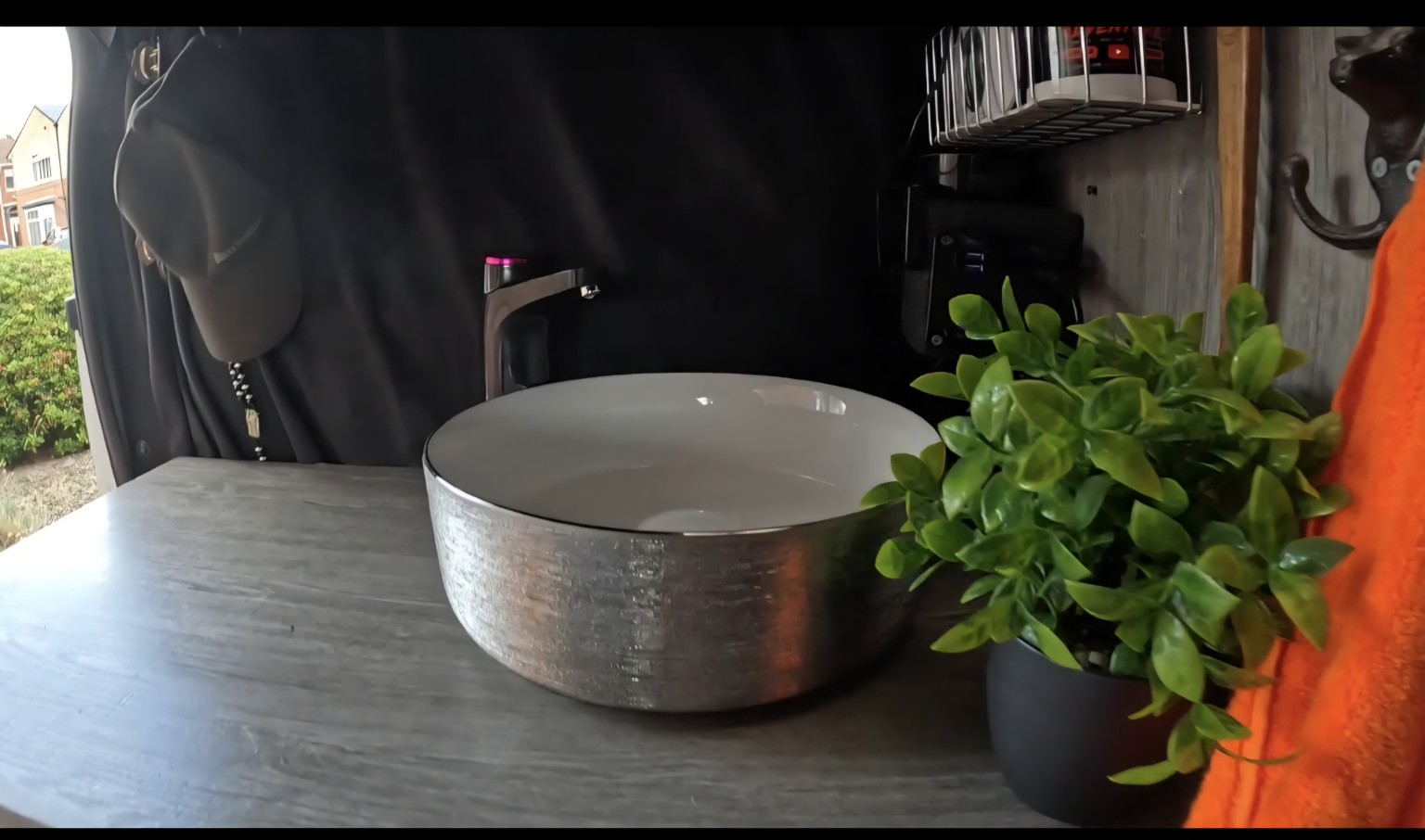 Real campervan sink and kitchen detail