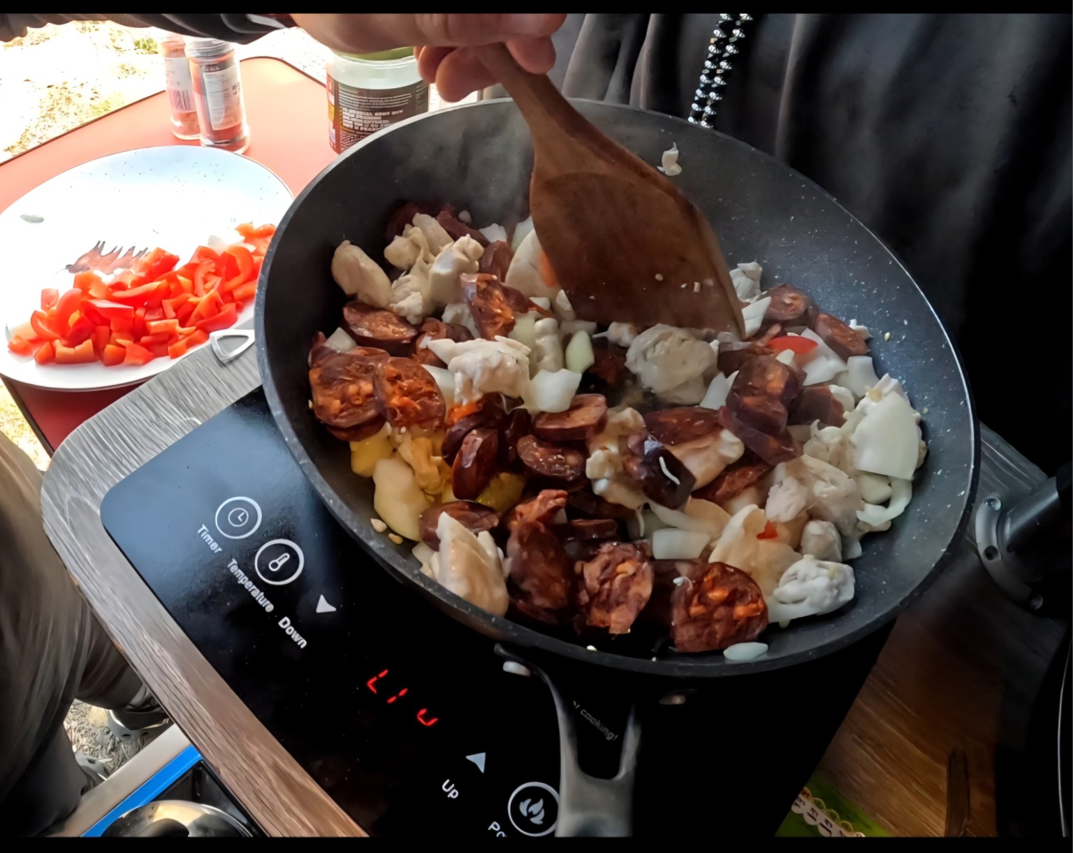 Real outdoor campervan cooking