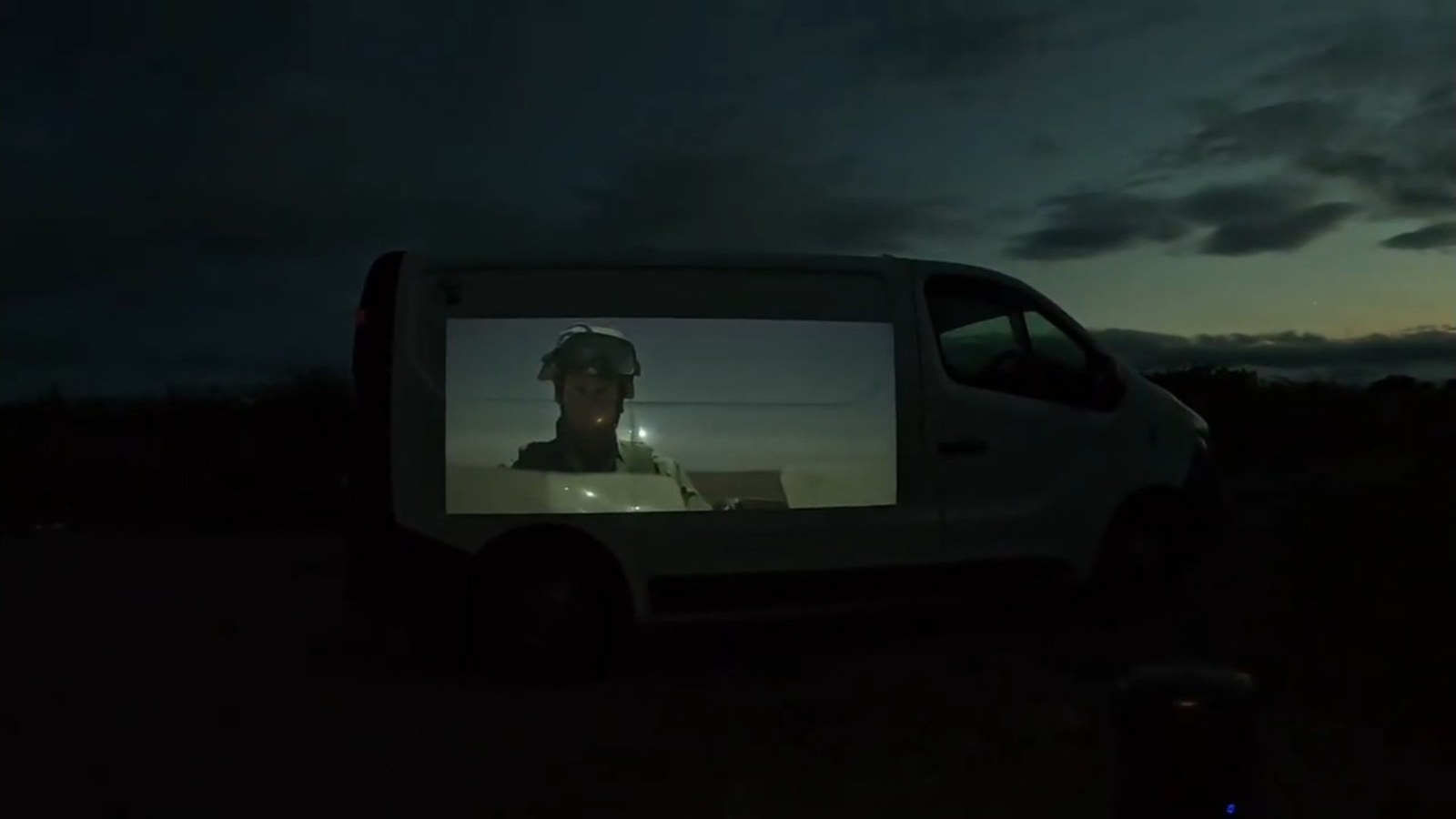 Campervan at night during a real van life adventure